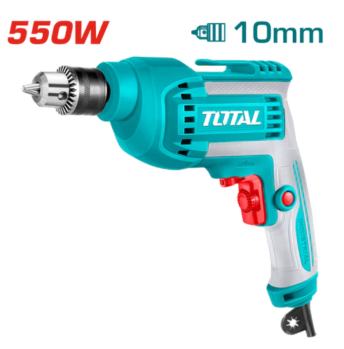 Perceuse visseuse électrique filaire TOTAL TD55108 550 W, mandrin 1 à 10 mm