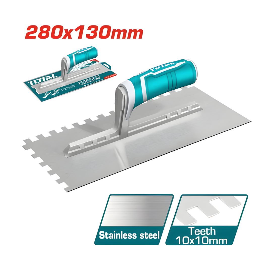 Truelle à plâtre avec dents 280×130 mm TOTAL THTT81286