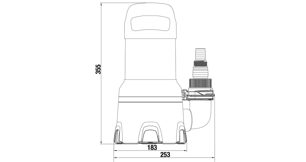 Détail du flotteur réglable de la pompe vide-cave Gardena 16000