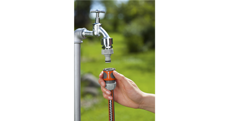 Raccord rapide Gardena 13 et 15 mm, zones de préhension caoutchoutées