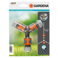 Nécessaire de dérivation Gardena 15 mm : dérivation en Y 3 voies et trois raccords rapides