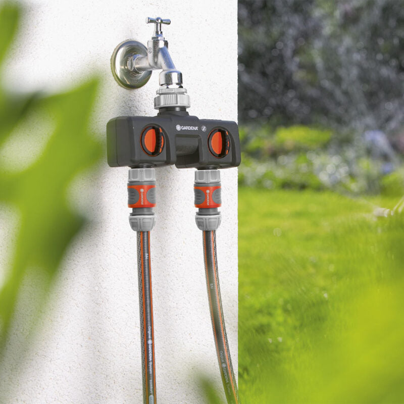 Sélecteur d'arrosage 2 voies Gardena 8193-20 vu de profil