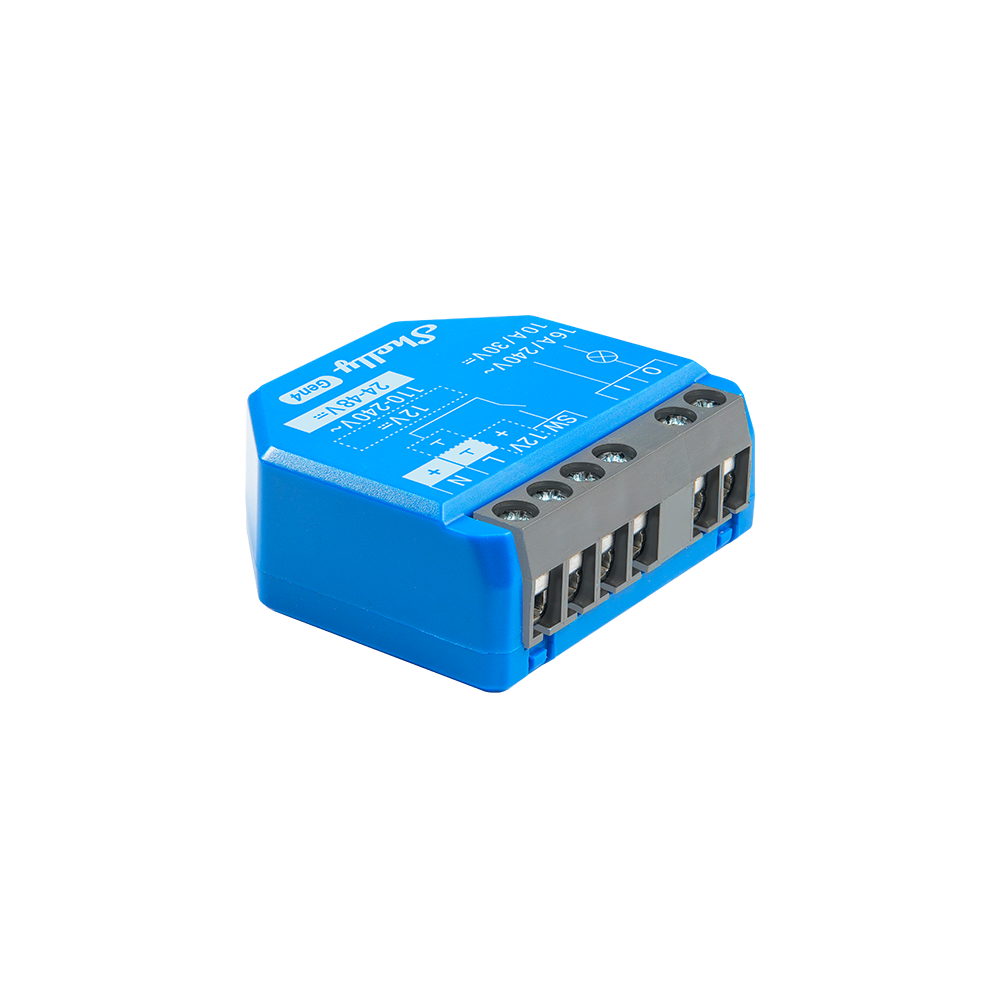 Shelly 1 Gen4 — relais Wi-Fi 6, Zigbee et Matter, boîtier bleu