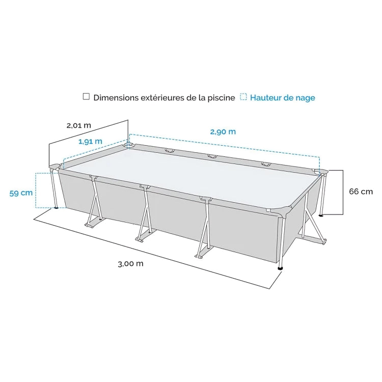 PISCINE BESTWAY 3M * 2.01M * 66CM