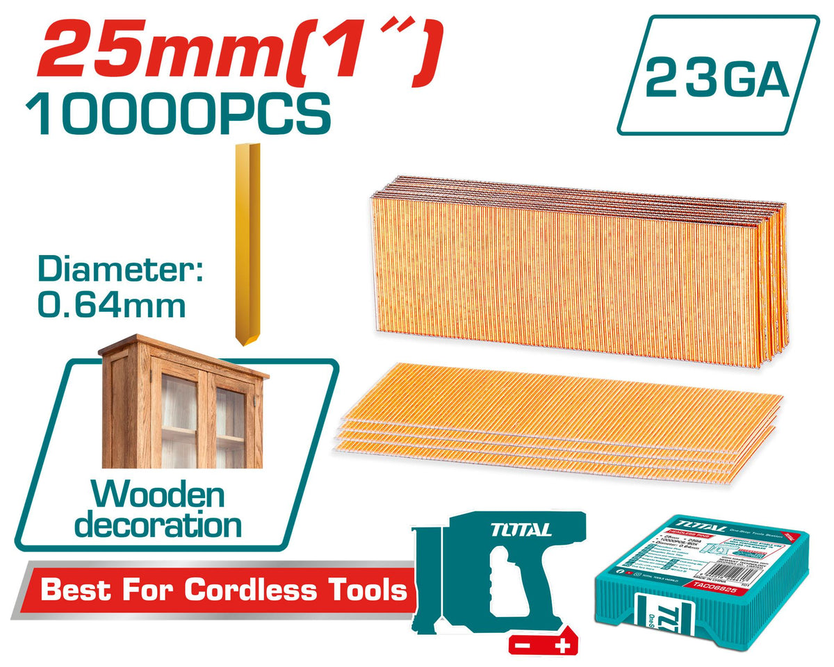 Clous sans tête 25 mm TOTAL TAC06825