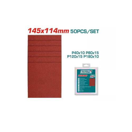 50 feuilles abrasives pour ponceuse orbitale TOTAL TAC749141121