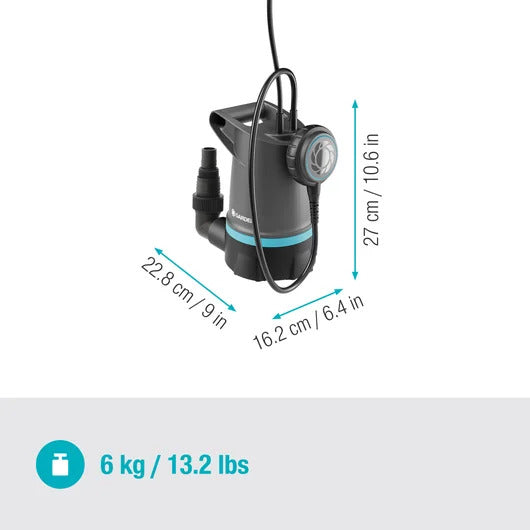 Pompe vide-cave Gardena 20000 basic pour eaux claires, vue d'ensemble