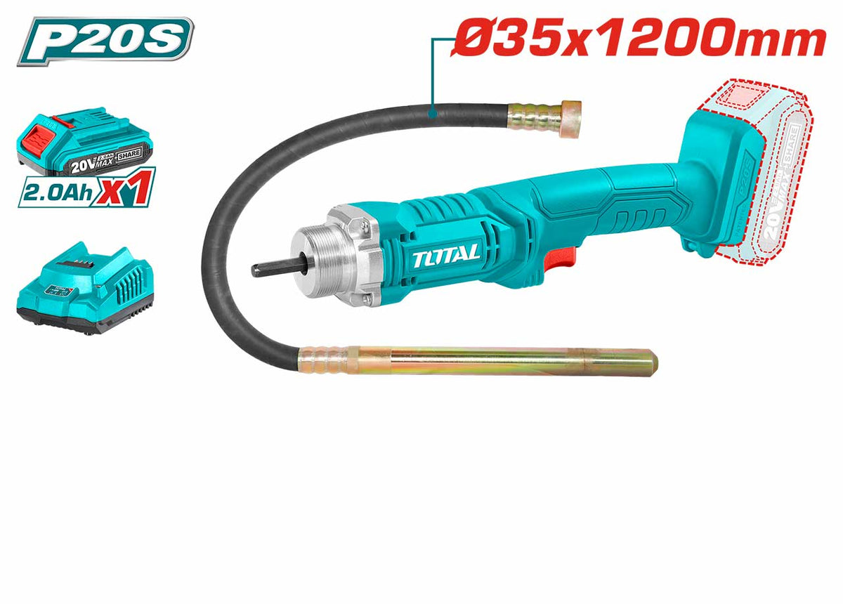 Vibrateur à béton sans fil TOTAL TCVLI2023011 20 V