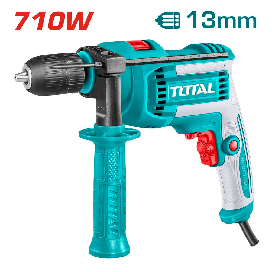 Perceuse à percussion filaire TOTAL TG10713662 710 W avec mandrin 13 mm