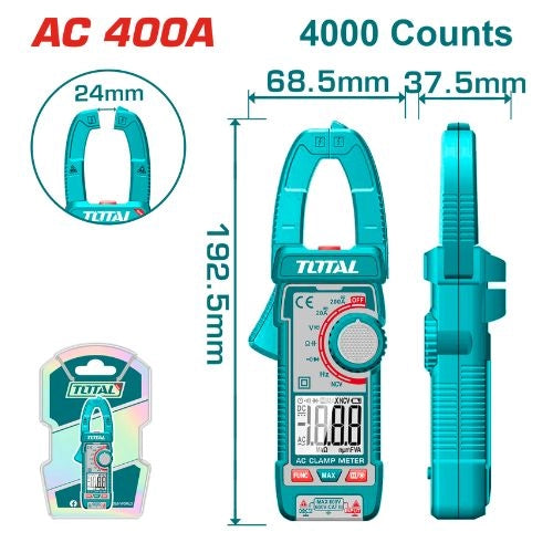 Pince ampèremétrique numérique AC TOTAL TMT762001