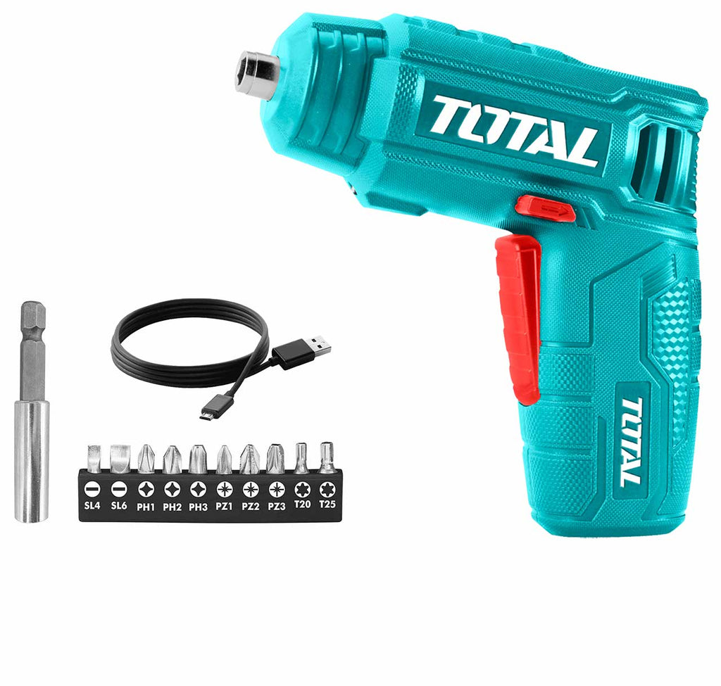 Visseuse sans fil lithium-ion TOTAL TSDLI0402 4 V avec embouts