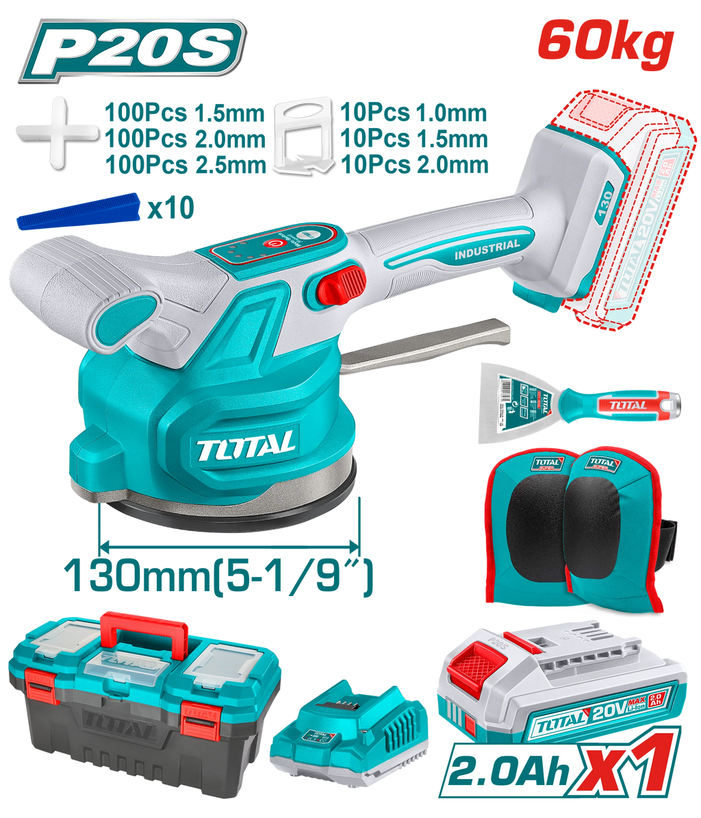 Carreau vibrant 20 V 2.0 Ah TOTAL TTVLI20018