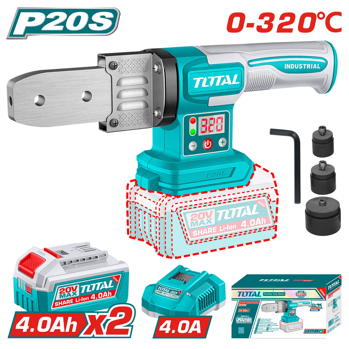 Soudage tubes 20 V TOTAL TWTLI20182