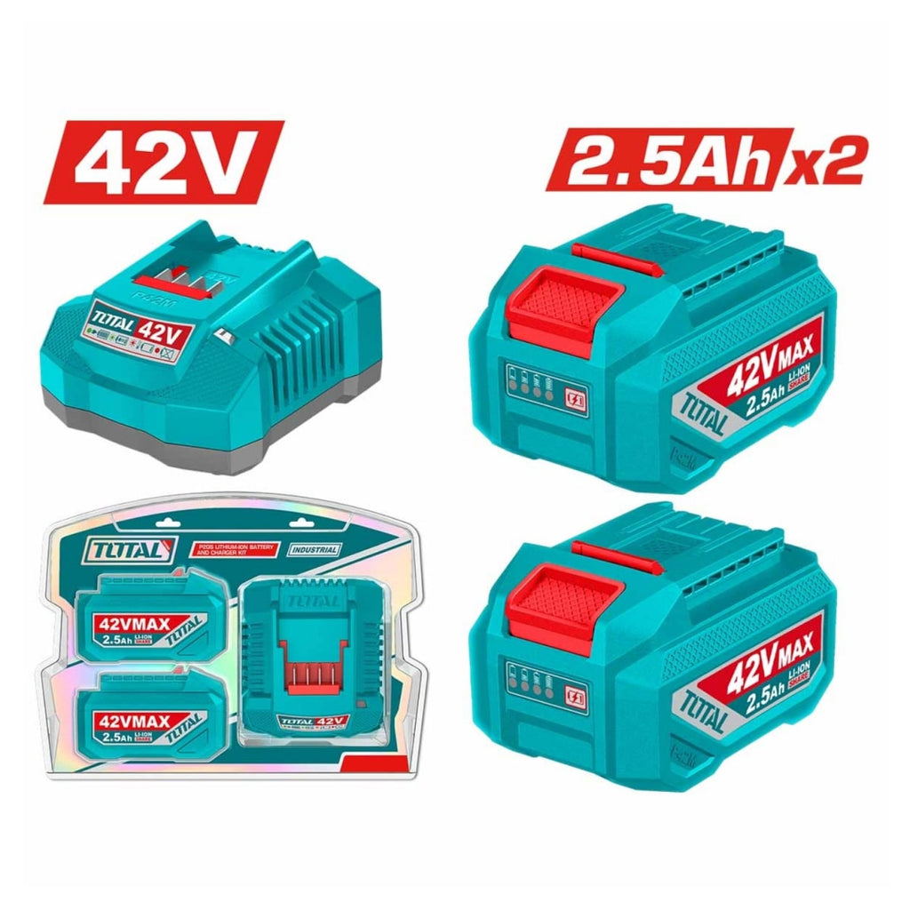 Kit de 3 batteries lithium-ion 42 V 2,0 Ah TOTAL TFBCPM20221
