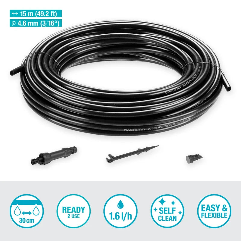Support de fixation du tuyau 4,6 mm du kit goutte-à-goutte Gardena