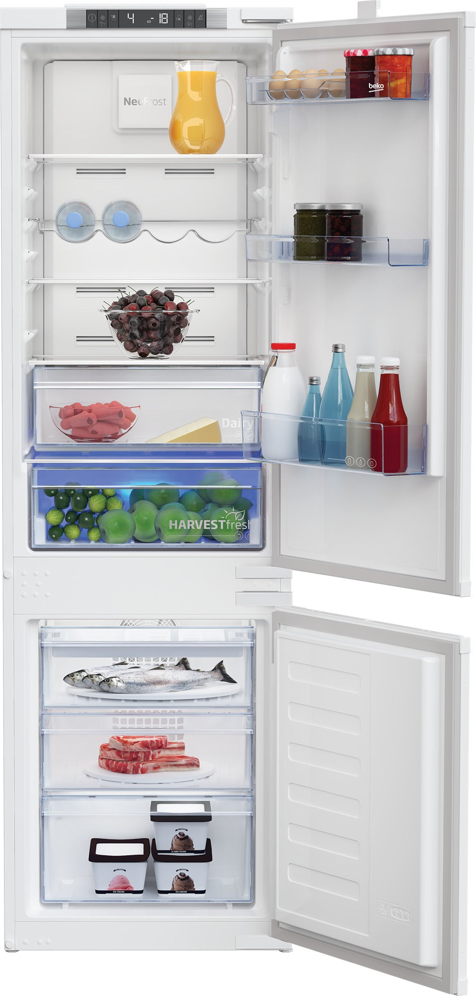 Intérieur du combiné Beko BCNA300E3W