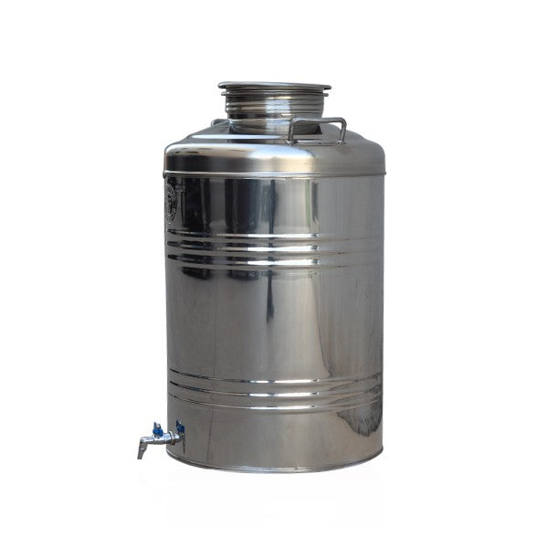 Bidon de conservation d'huile d'olive inox 100 L avec robinet