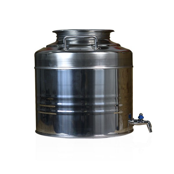 Bidon de conservation d'huile d'olive inox 30 L avec robinet