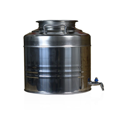 Bidon de conservation d'huile d'olive inox 30 L avec robinet