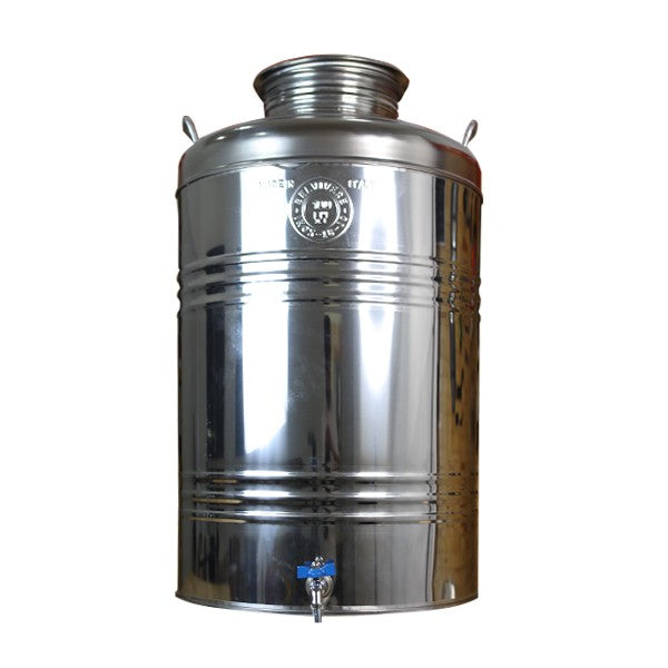 Bidon de conservation d'huile d'olive inox 50 L avec robinet