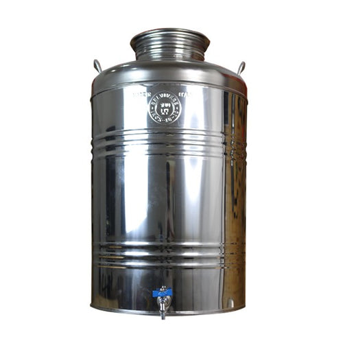Bidon de conservation d'huile d'olive inox 50 L avec robinet