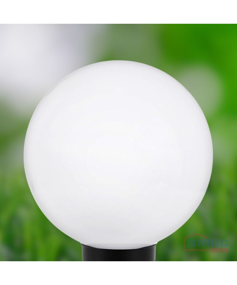Boule de jardin 300 mm blanche + lampe LED 9W 4000K