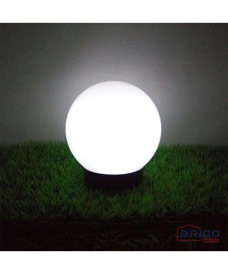 Boule de jardin 300 mm blanche + lampe LED 9W 4000K
