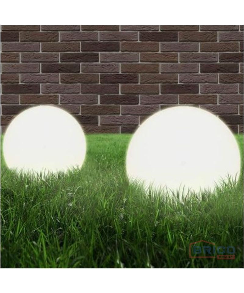 Boule de jardin 250 mm blanche + lampe LED 9W 4000K