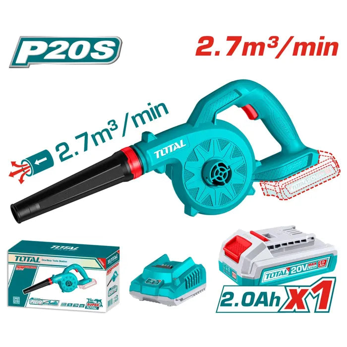 Souffleur sans fil TOTAL TABLI20781 20 V avec batterie et chargeur