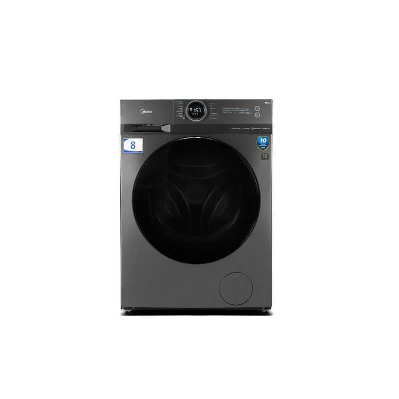 Machine à laver frontale 8 kg 1400 tr/min Inverter Wi-Fi silver — Midea MF200W80WB/T
