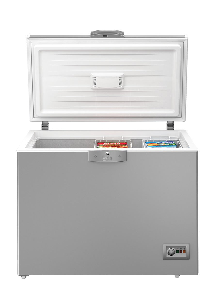 Congélateur coffre Beko HSA 32502 S couvercle ouvert