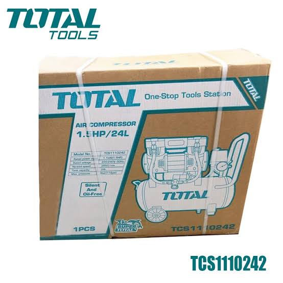 Compresseur d’air silencieux 24 L sans huile TOTAL TCS1110242