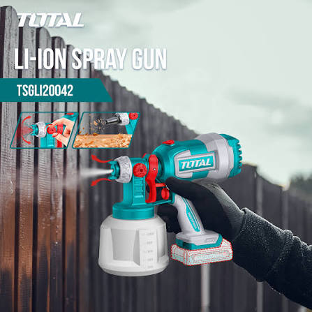 Pistolet à peinture sans fil TOTAL TSGLI20042 fonctionnant sur batterie 20 V