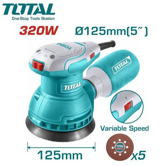 Ponceuse rotative filaire TOTAL TF2131256 320 W plateau 125 mm