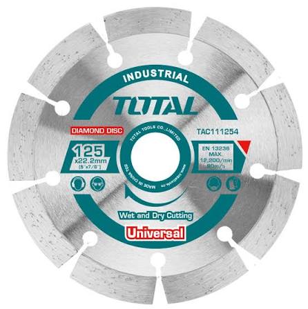 Disque diamanté 125 mm × 22,2 mm – lame 7,5 mm. TOTAL TAC111254