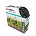 Kit d'arrosage goutte-à-goutte Gardena 15 m pour rangées de plantes, contenu du coffret