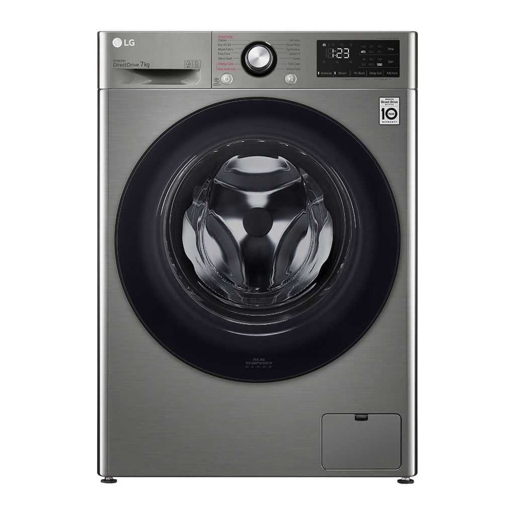 Machine à laver frontale 7 kg 1200 tr/min silver — LG F2V3HYPKP