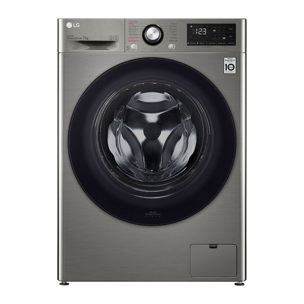 Machine à laver frontale 7 kg 1200 tr/min silver — LG F2V3HYPKP