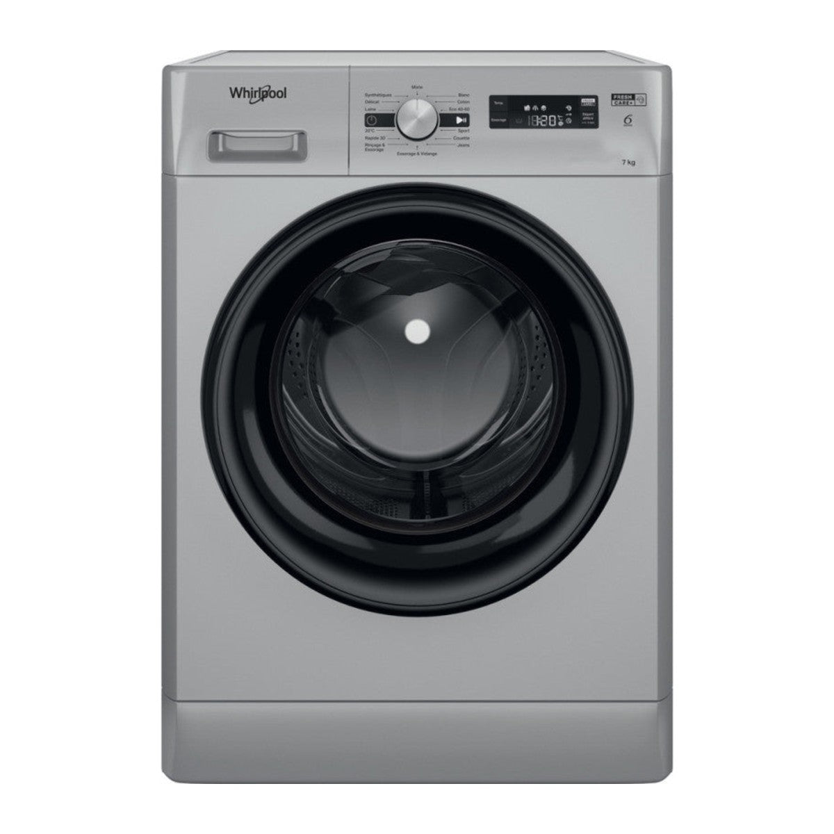 Machine à laver frontale 7 kg 1200 tr/min silver — Whirlpool FFWS 7235 SB NA