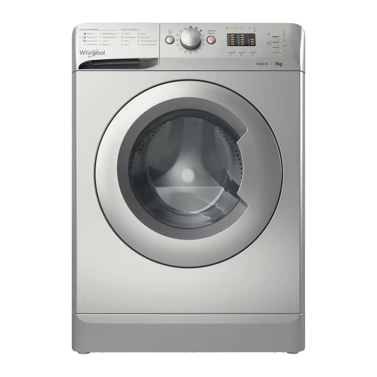 Machine à laver frontale 7 kg 1200 tr/min silver — Whirlpool WMTA7122S NA