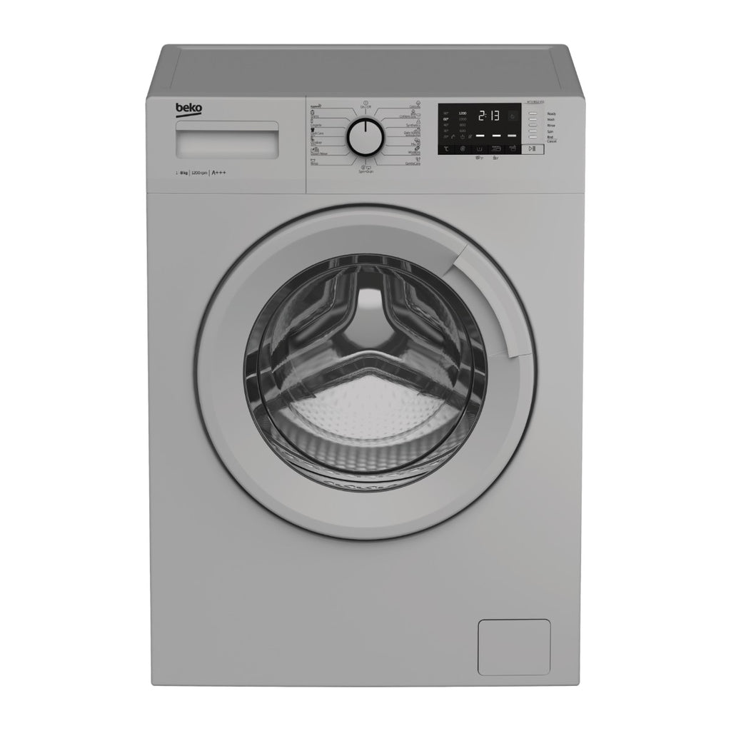 Machine à laver frontale 8 kg 1200 tr/min gris Inverter — Beko WTV8612XSS