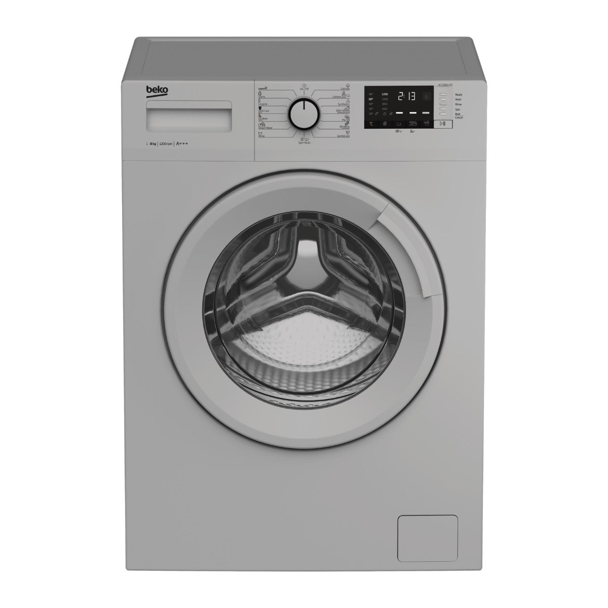 Machine à laver frontale 8 kg 1200 tr/min gris Inverter — Beko WTV8612XSS