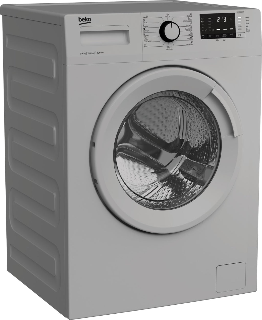 Machine à laver frontale 8 kg 1200 tr/min gris Inverter — Beko WTV8612XSS — vue 2