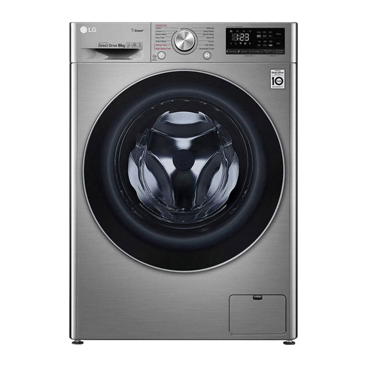 Machine à laver frontale 8 kg 1200 tr/min silver — LG F2V5PYP2T
