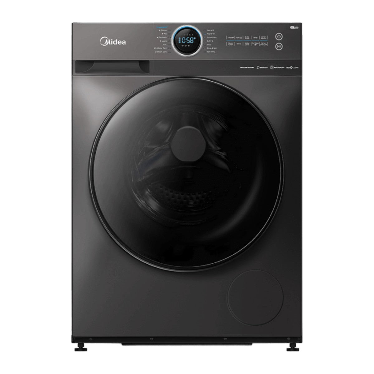 Machine à laver frontale 8 kg 1400 tr/min Inverter Wi-Fi silver — Midea MF200W80WB/T