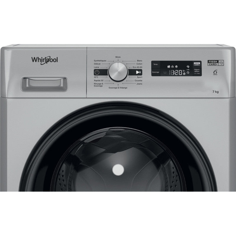 Machine à laver frontale 7 kg 1200 tr/min silver — Whirlpool FFWS 7235 SB NA