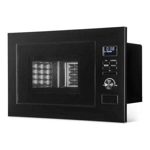 Micro-ondes encastrable 3 en 1 25 L noir, grill et chaleur tournante — Bomann MWG 3001 H EB