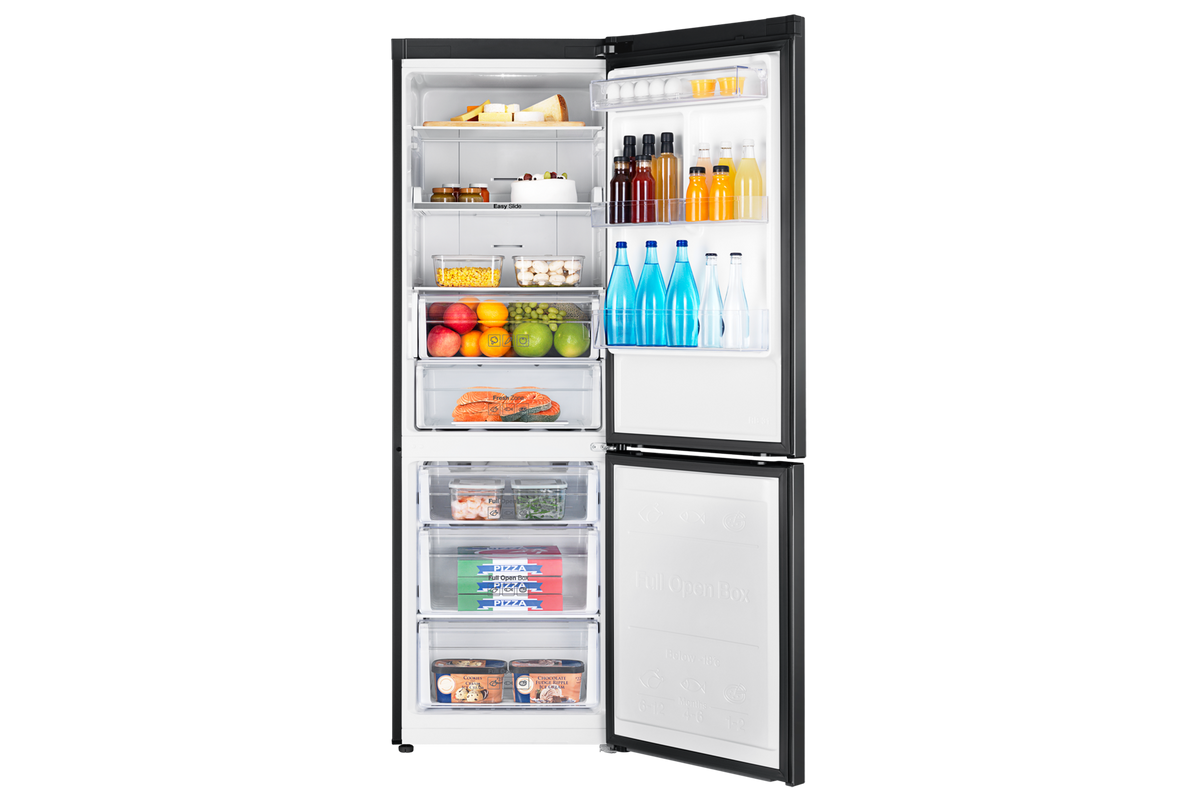 Samsung RB33J3205BC intérieur avec aliments