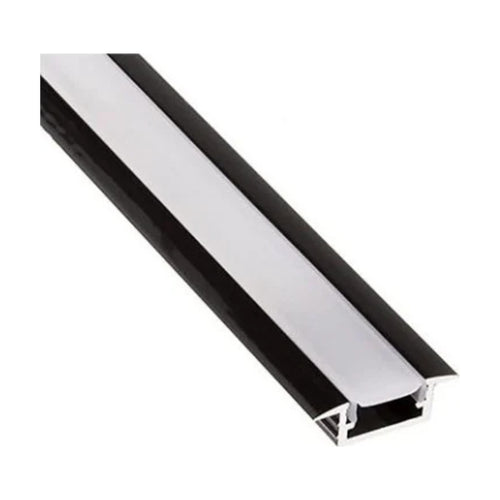 Profilé LED encastré PROFILIGHT noir mat 17×7 mm 3 m — LUMI LED LIGHT