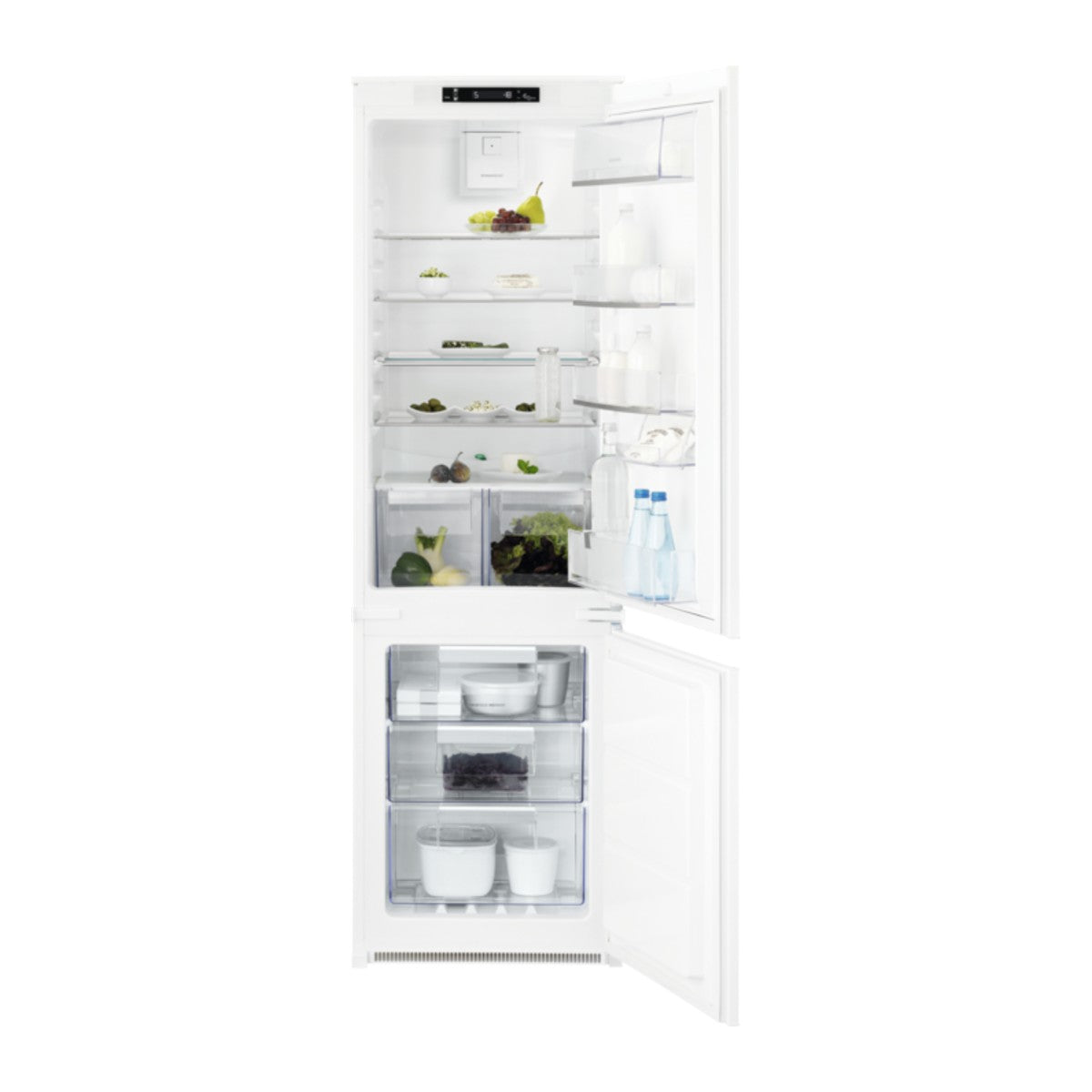 Réfrigérateur combiné encastrable Arthur Martin AMG2853AOW, portes ouvertes